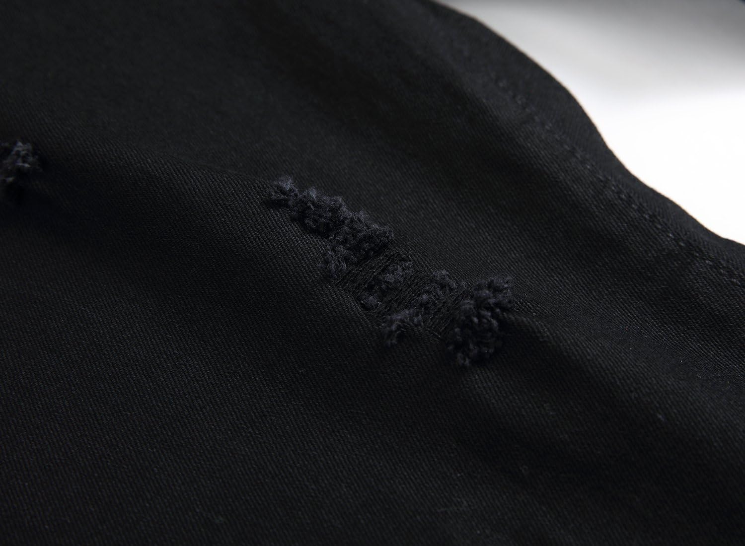 FREDD MARSHALL Boy's Slim Fit Skinny Ripped Distressed Zipper Jeans Pants with Holes - Image 2