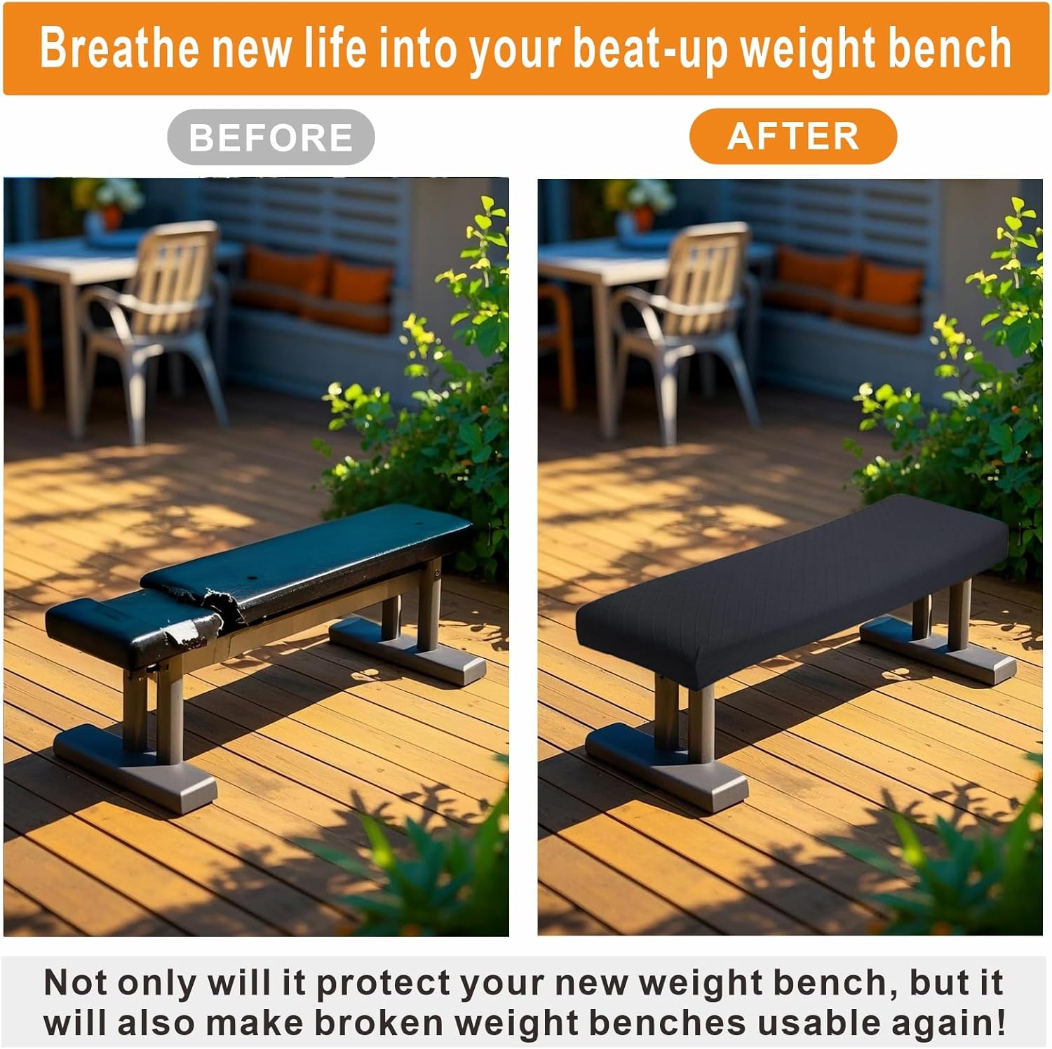 Weight Bench Cover, Workout Bench Cover, Gym Bench Cover, Protection for Adjustable Flat Weight Exercise Fitness Bench, Sit-up Board - Dustproof, Anti-Slip & Machine Washable.(Cover only) - Image 5