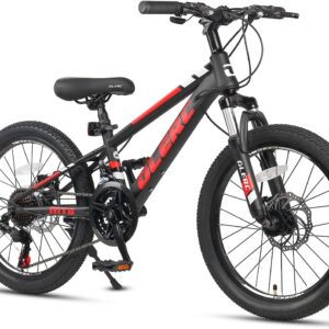 Glerc 20 24 Inch Kids Bike, Kids Mountain Bike for Boys and Girls Ages 6-14, 21-Speed Skyline Bicycle with Front Suspension and Disc Brakes, Multiple Colors