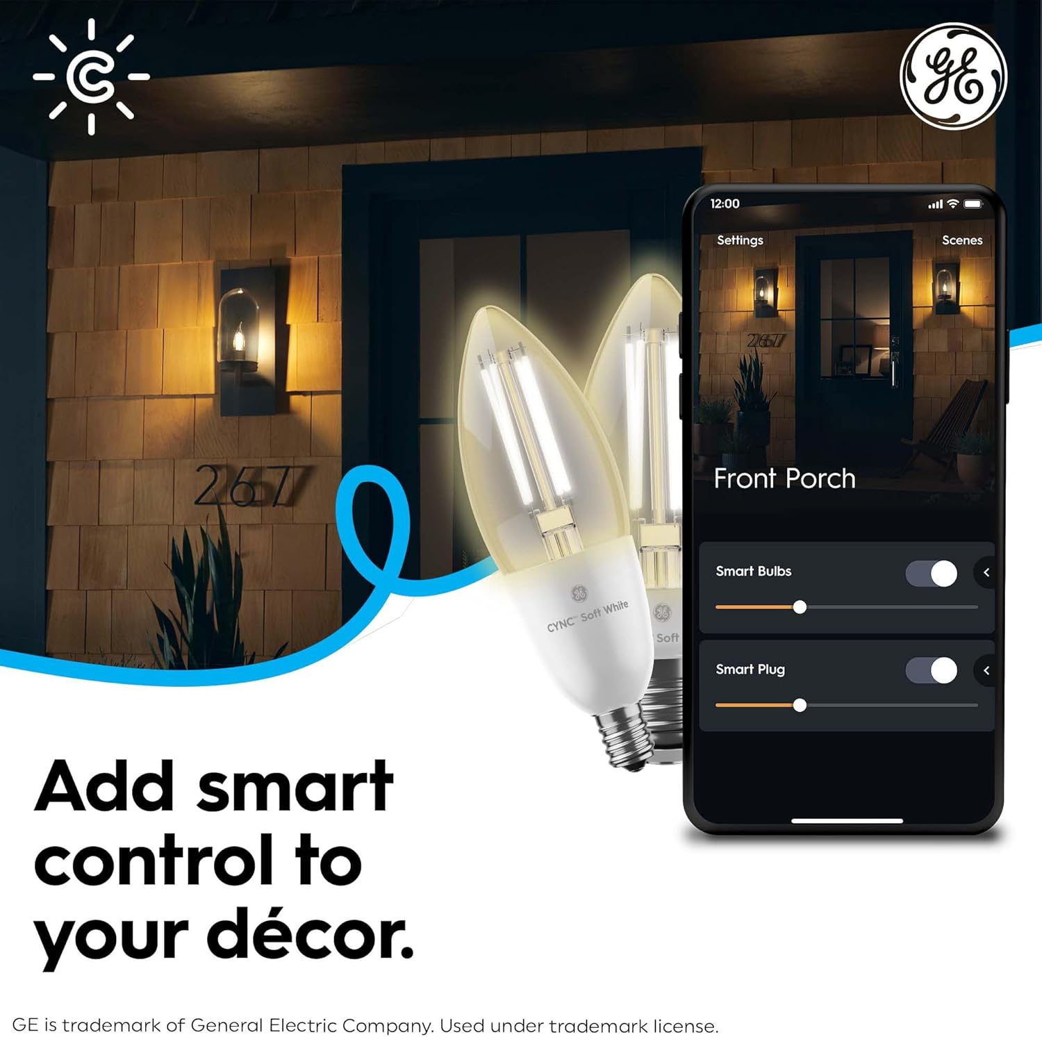 GE CYNC Smart LED Light Bulb, B11 Candle Light Bulb, Works with Amazon Alexa and Google Home, WiFi Light, 60W Equivalent, Soft White, Medium Base (Pack of 2) - Image 8
