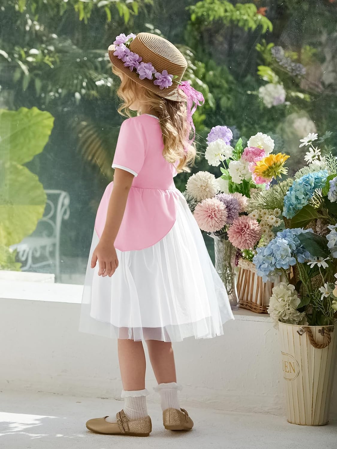 Haloumoning Toddler Baby Girl Tutu Dress Little Kids Cute Short Sleeve Ruffle Party Dresses 9M-8Y - Image 6