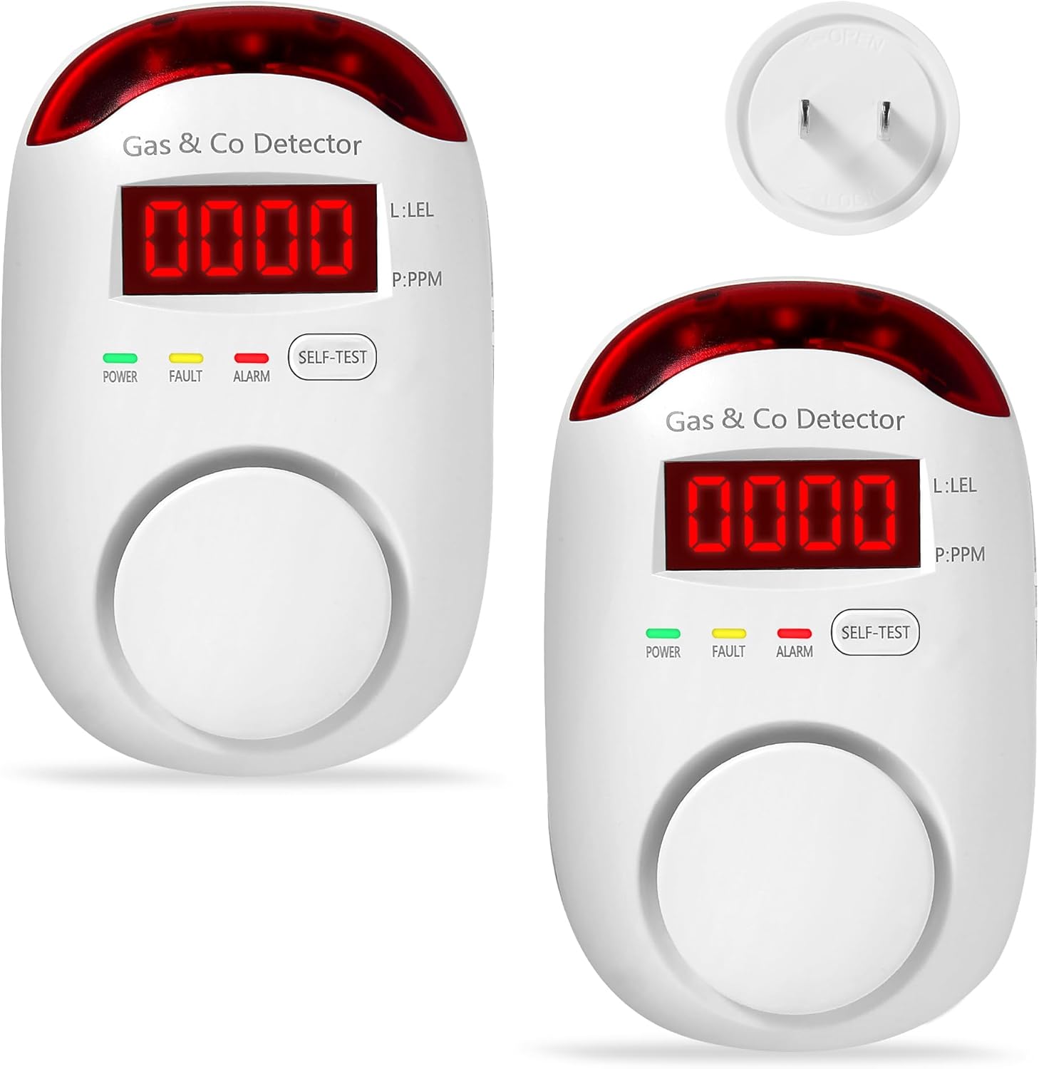 2 Packs Gas & Carbon Monoxide Detectors - Plug in Carbon Monoxide Detector & Propane, Natural Gas Detector, CO Monitor Alarm & Explosive Gas Detector Alarm for Home,RV - Image 2