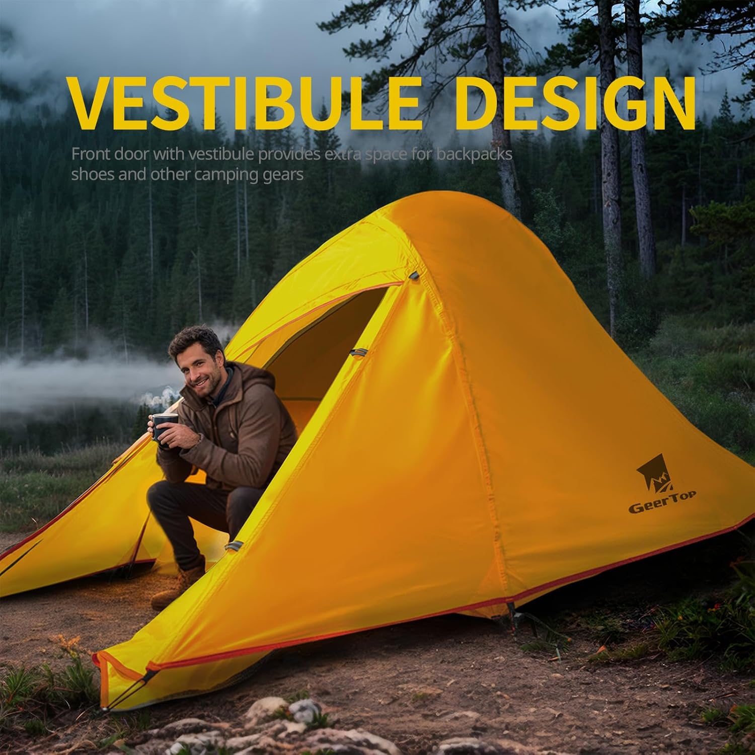 GEERTOP Ultralight 2 Person Tent Waterproof Two Man Backpack Tents for Outdoor Camping Backpacking - Image 5