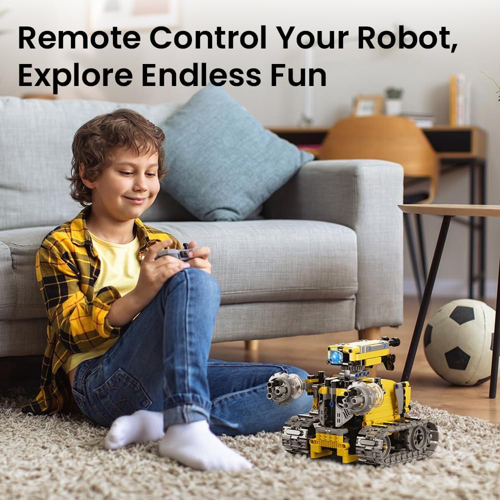 Sillbird Robot Building Kit with Remote Control Gifts for Kids Boys Ages 8-13, Coding STEM Robotic Technic Racer Car Toys for Birthday, Build 6in1 Model with 631 Pieces - Image 3
