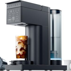 Chefman Caffeinator Single Serve Coffee Maker, Brew Kcups & Grounds, Drip Coffee Machine with Brew Strength Settings, Iced Coffee Function, 48 oz. Removable Water Reservoir
