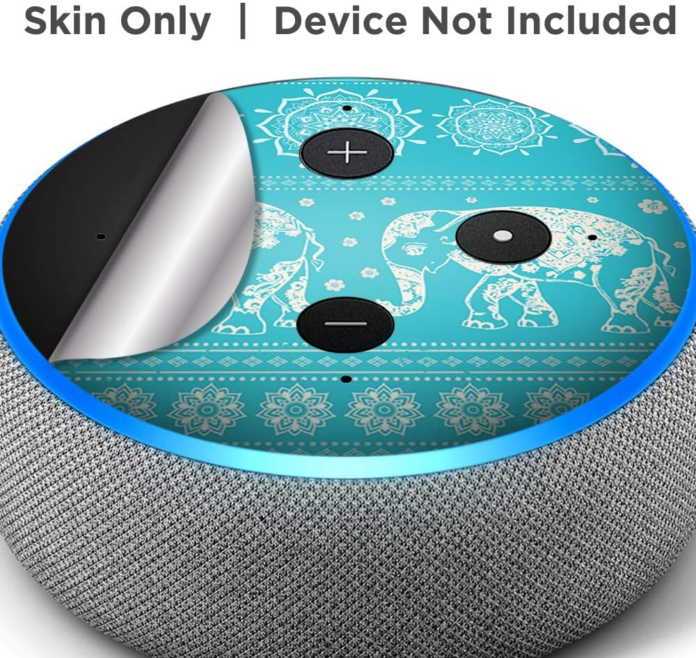 Blue Elephant Pattern Print - Vinyl Decal Skin Compatible with Amazon Echo Dot 3rd Generation Alexa - Decorations for Your Smart Home Speakers, Great Accessories Gift for mom, dad, Birthday, Kids - Image 7