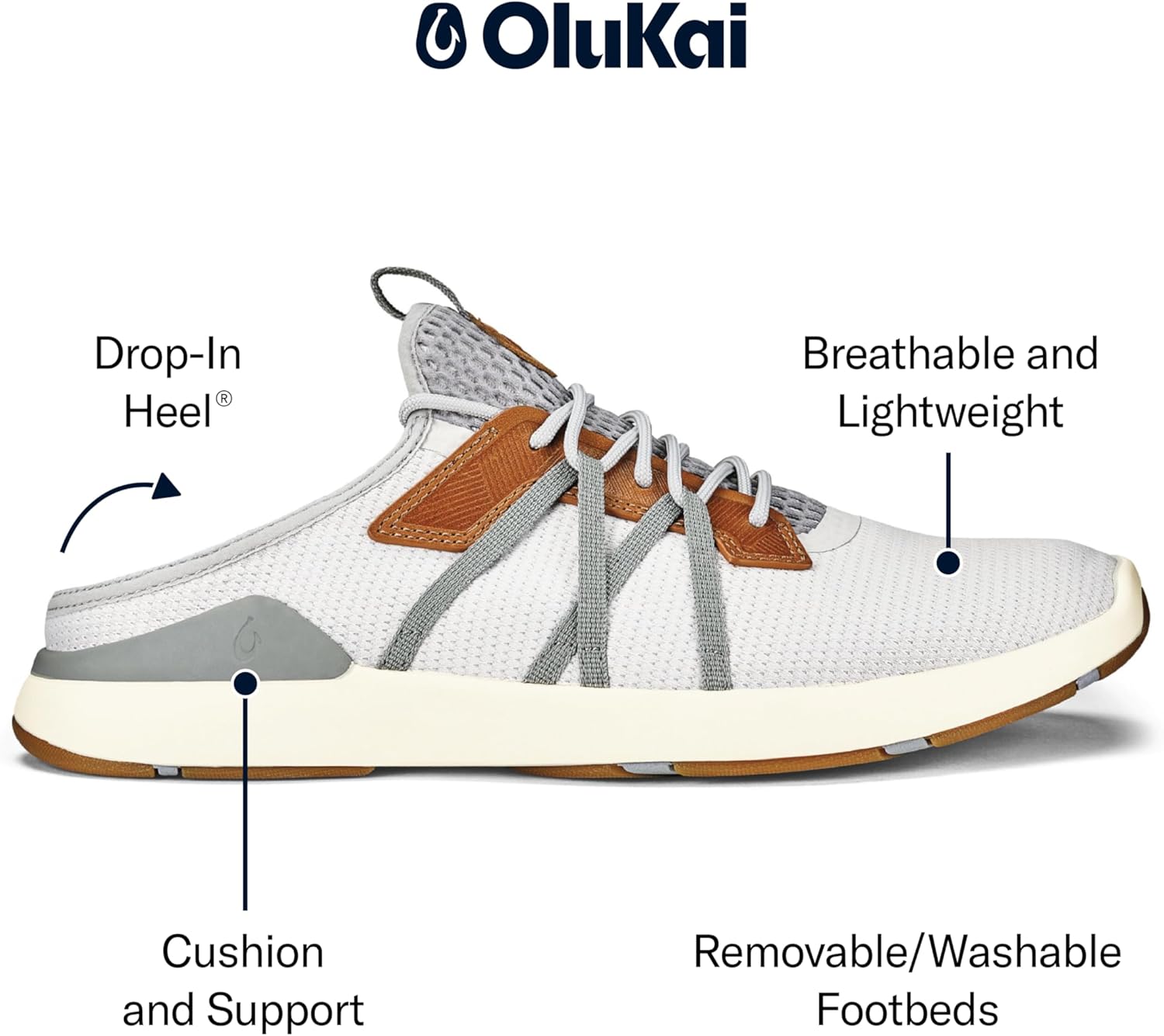 OLUKAI Mio Li Men's Everyday Athletic Shoes, Versatile & Casual Sneaker, Breathable & Comfortable Mesh, Cushioned Arch Support & Secure Fit - Image 3