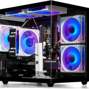 Gaming PC Desktop Computer – Ryzen 5 5500, Radeon RX 6500XT 4GB, 16GB DDR4 RAM, 1TB NVME SSD, Prebuilt Tower Computer (Black)