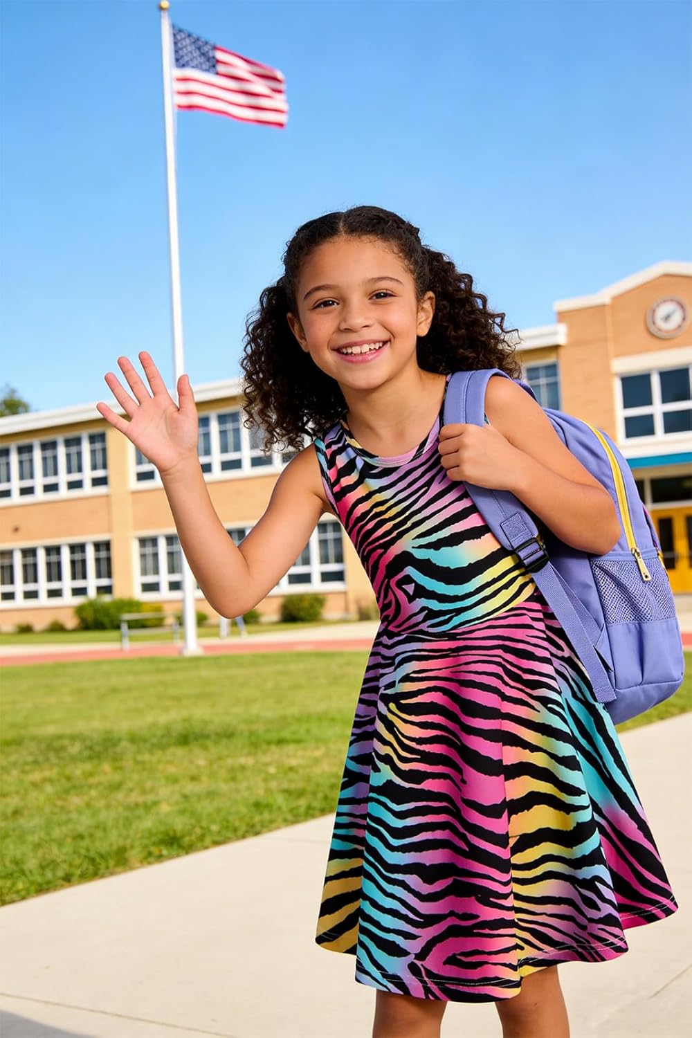 RAISEVERN Girl Dresses Sleeveless Cute Pattern Casual Sundress 4-13 Years - Image 6