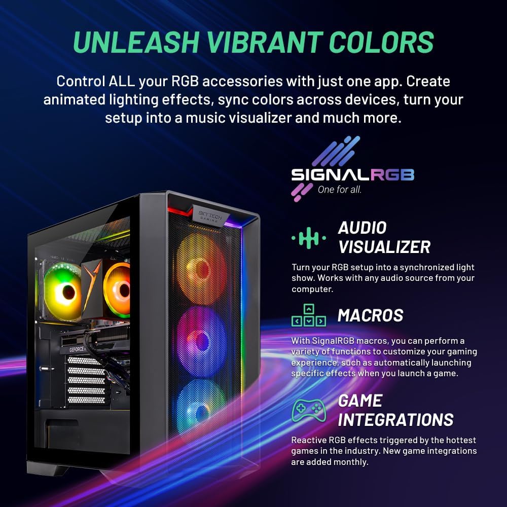 Skytech Nebula Gaming PC Desktop, Ryzen 5 5500 3.6 GHz (4.2GHz Turbo Boost), NVIDIA RTX 4060 8GB GDDR6X, 1TB SSD, 16GB DDR4 RAM 3200, 650W Gold PSU, Wi-Fi, Win 11 Home - Image 7