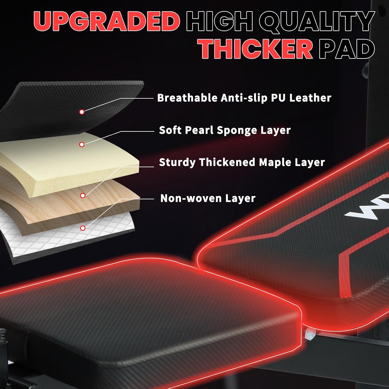 1500LBS 8 in 1 Weight Bench Set with Leg Extension/Curl and Preacher Curl, Bench Press Set and Barbell Rack with Safety Bar Catches, Foldable Workout Benches for Home(US Stock) - Image 7