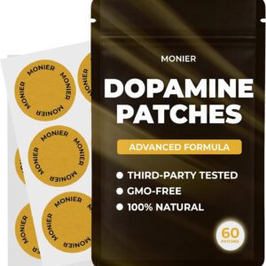 MONIER Dopamine Patches | Mood & Positivity | with Lion’s Mane, Rhodiola Rosea, Ginkgo Biloba, 5-HTP | Dopamine & Serotonin Balance for Women and Men | 60 Days Supply