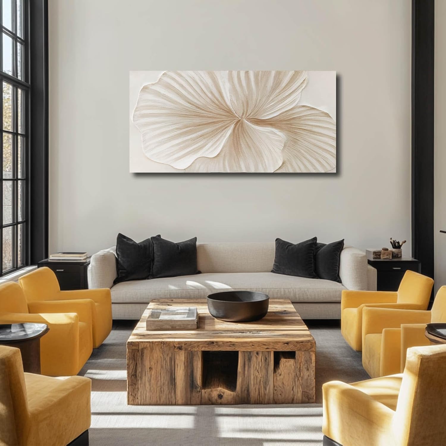 WINKAILIN White and Gold wall Art Abstract Floral Painting Modern 24x48 Artwork Minimalist Canvas for Bedroom Living Room Office Home Decoration - Image 7