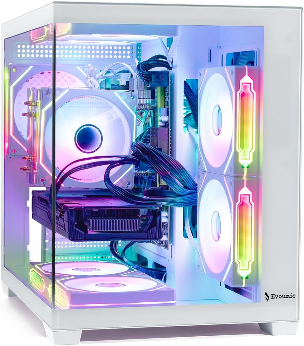 Gaming PC Computer Desktop – Ryzen 5 5500 up to 4.2GHz, Radeon RX 580 8GB GDDR5, 16GB DDR4 RAM, 1TB NVMe SSD, WiFi 6 & BT 5.4, Windows 11, 8× ARGB Fans, 650W PSU - Image 2