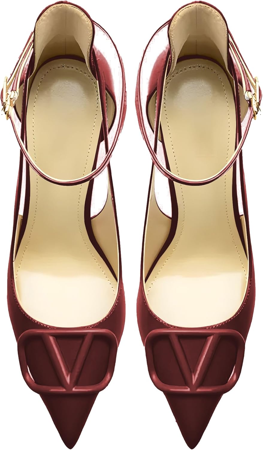 Women's Pointed-Toe Bag-Toe Strappy High-Heeled Shoes Sexy Stiletto Pumps - Image 6