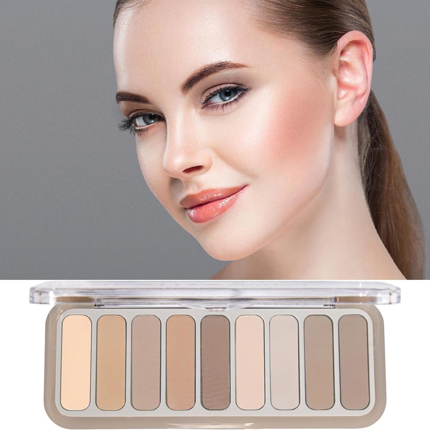 9 Colors Matte Eyeshadow Palette, High Pigmented Natural Nude Eye Shadow Makeup Palette Ultra-Blendable, Long Lasting Eyeshadow Pallete with 3 Eyeshadow Brush for Women - Image 5