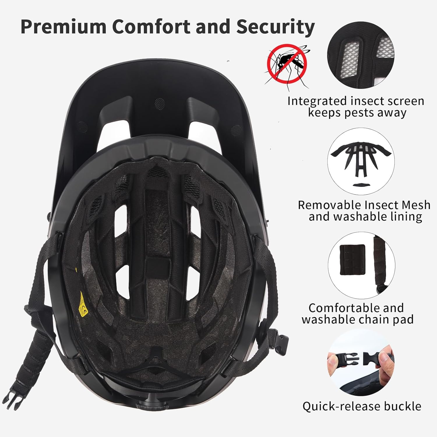 Mountain Bike Helmet for Adults - Dual Shell Lightweight MTB Bicycle Helmet Adjustable for Adults Men Women Youth - Image 5