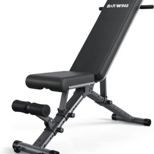 BARWING Adjustable Weight Bench Workout Bench, 1000 LB Heavy Duty Incline Decline Bench for Home Gym, Easy Assembly Foldable Training Lifting Bench, Ultra Short Gap 2025 New Version