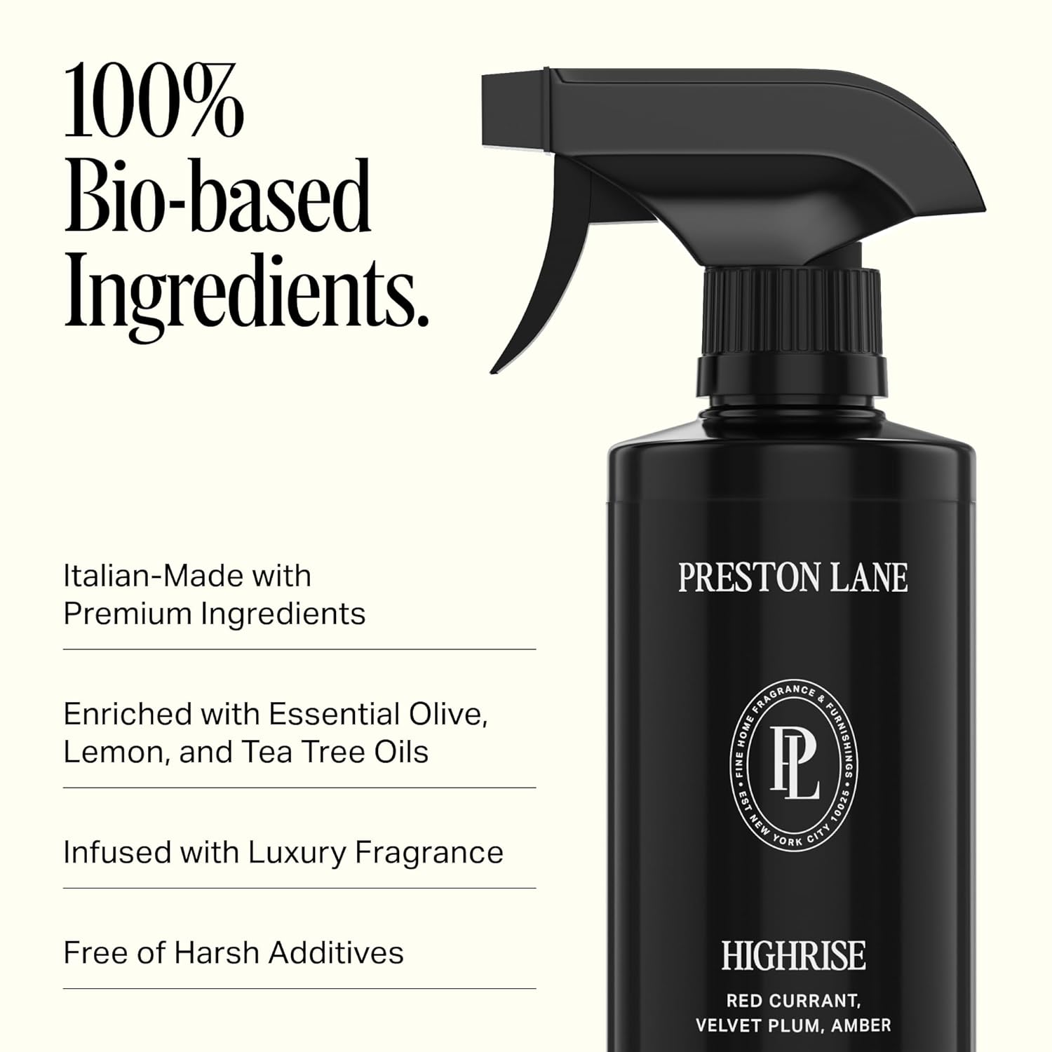 Preston Lane Luxury All-Purpose Cleaner, Highrise Scent | Bio-Based Multi-Surface Spray | Streak-Free Finish, Lifts Dirt, Smudges & Grease | Vegan & Cruelty-Free - Image 4