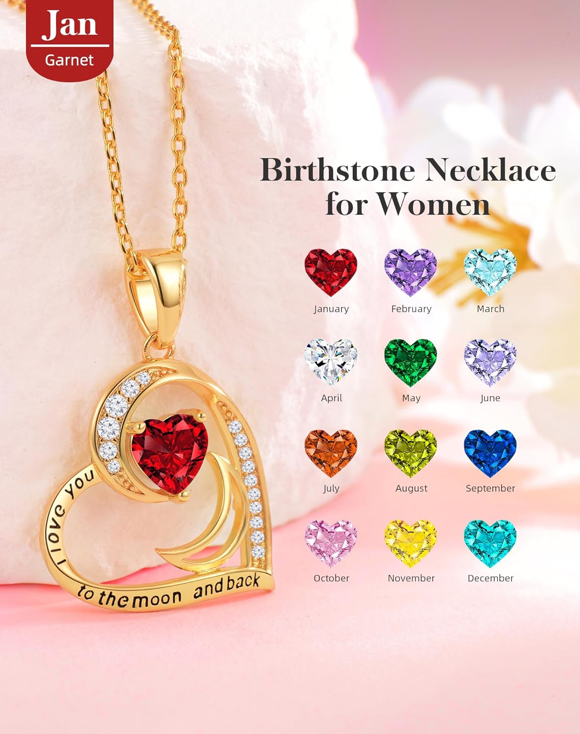 Heart Gold Necklace for Women Birthday Gifts for wife Jewelry for Wife Necklace for Girlfriend Mom Daughter Gold Jewelry for Women - Image 3