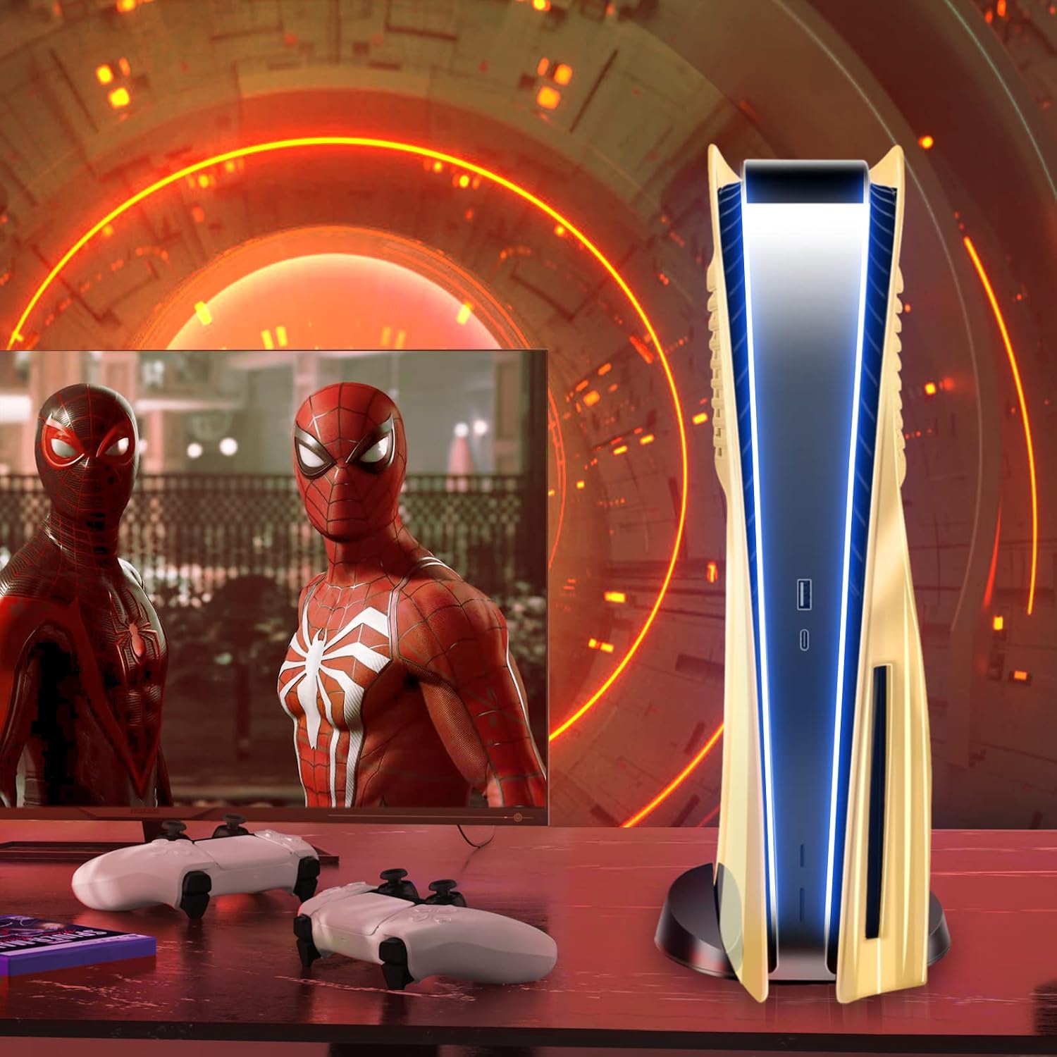 SIKEMAY PS5 Cover Plates for PlayStation 5 Console Disc Edition, PS5 Accessories Face Plates Side Shell with Cooling Fan Vents, Hard Shockproof Protective Custom Dust Skin Covers Case (Plating Gold) - Image 6