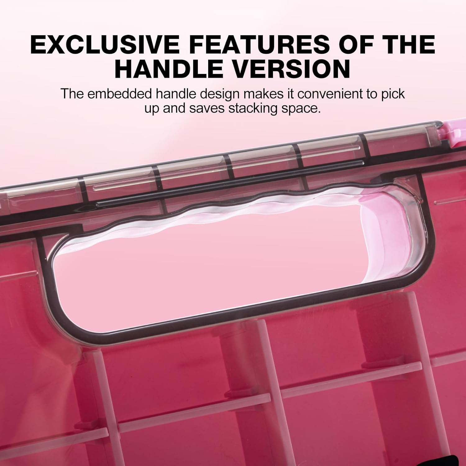 Goture Fishing Tackle Box Organizer - Transparent Fishing Organizer Box w/Measurement Ruler, Adjustable Dividers, Dual Latches | 2 Pcs 3700 Tackle Tray| Ergonomic Grip - Image 6