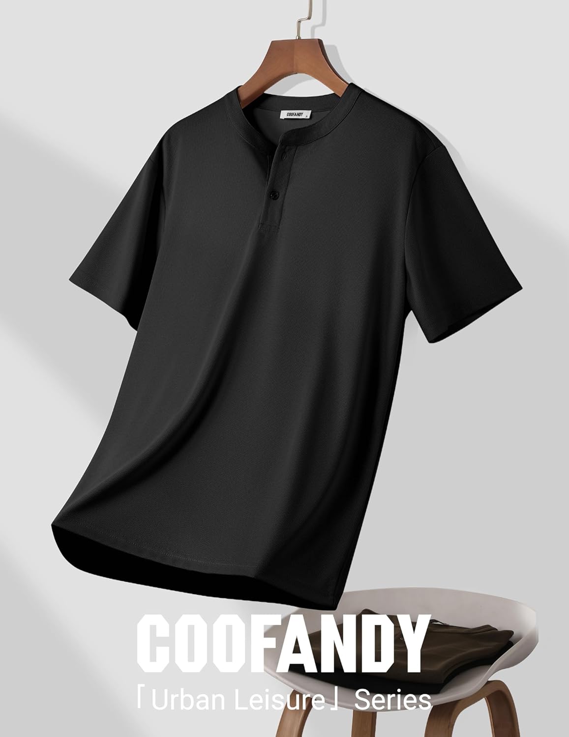 COOFANDY Men's Henley Shirts Short Sleeve Texture Casual Button Henley Summer Classic Basic Tee Shirts - Image 6