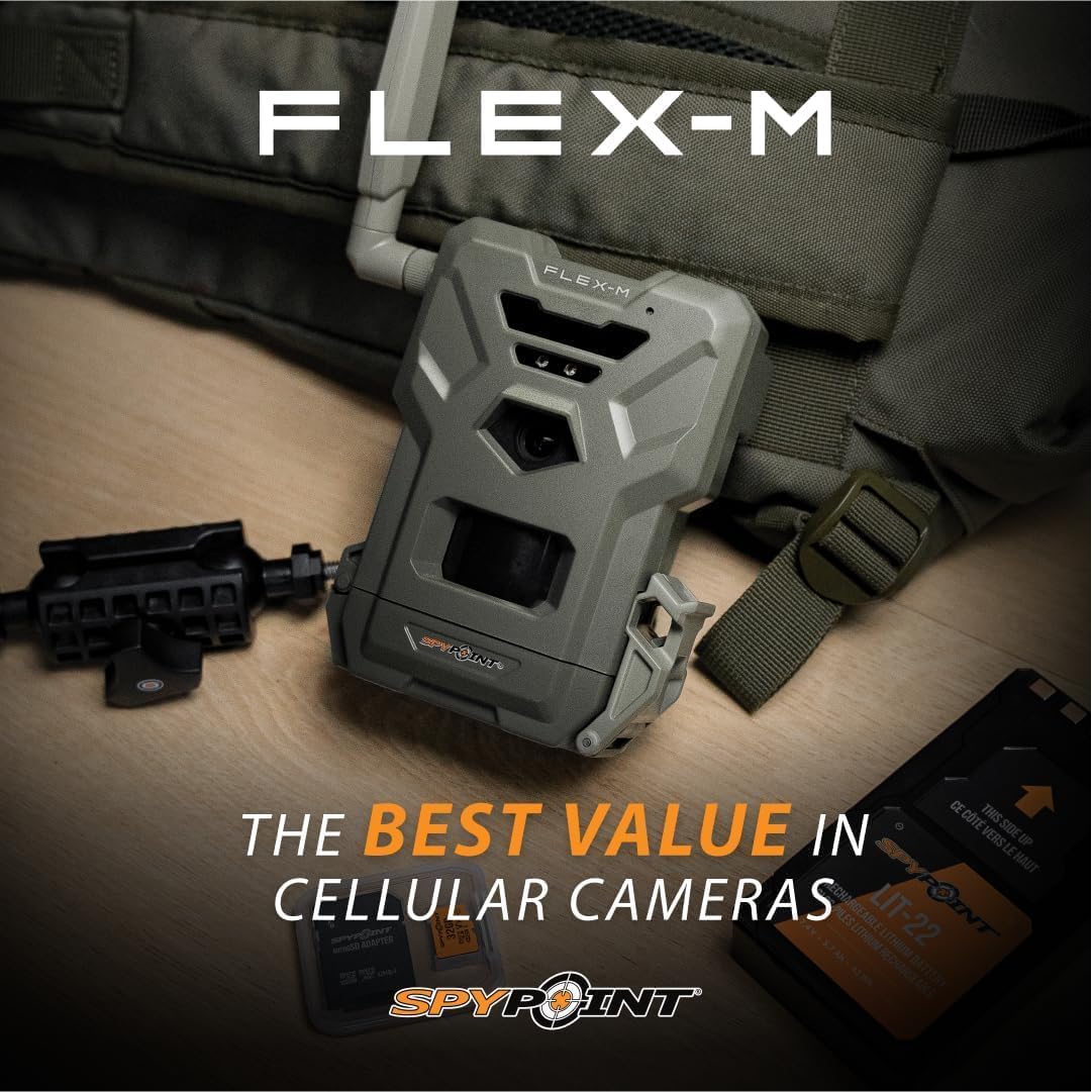 SPYPOINT Flex-M Twin Pack Cellular Trail Cameras - 2 SD Cards Included, Best Hunting Accessories, No WiFi Needed, GPS, Night Vision, IP65 Water-Resistant, 28MP Photos, & 720p Videos + Sound (2) - Image 5