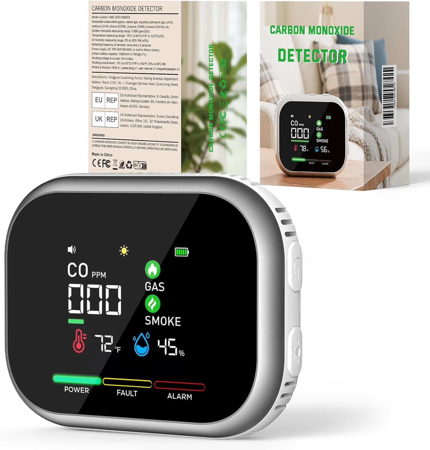 Carbon Monoxide Detector Plug in: 6-in-1 Natural Gas & Smoke Alarm with Magnetic Base & Battery Backup - Portable Combustible Gas Leak Detectors for Home, RV, Travel, Camper - Image 9