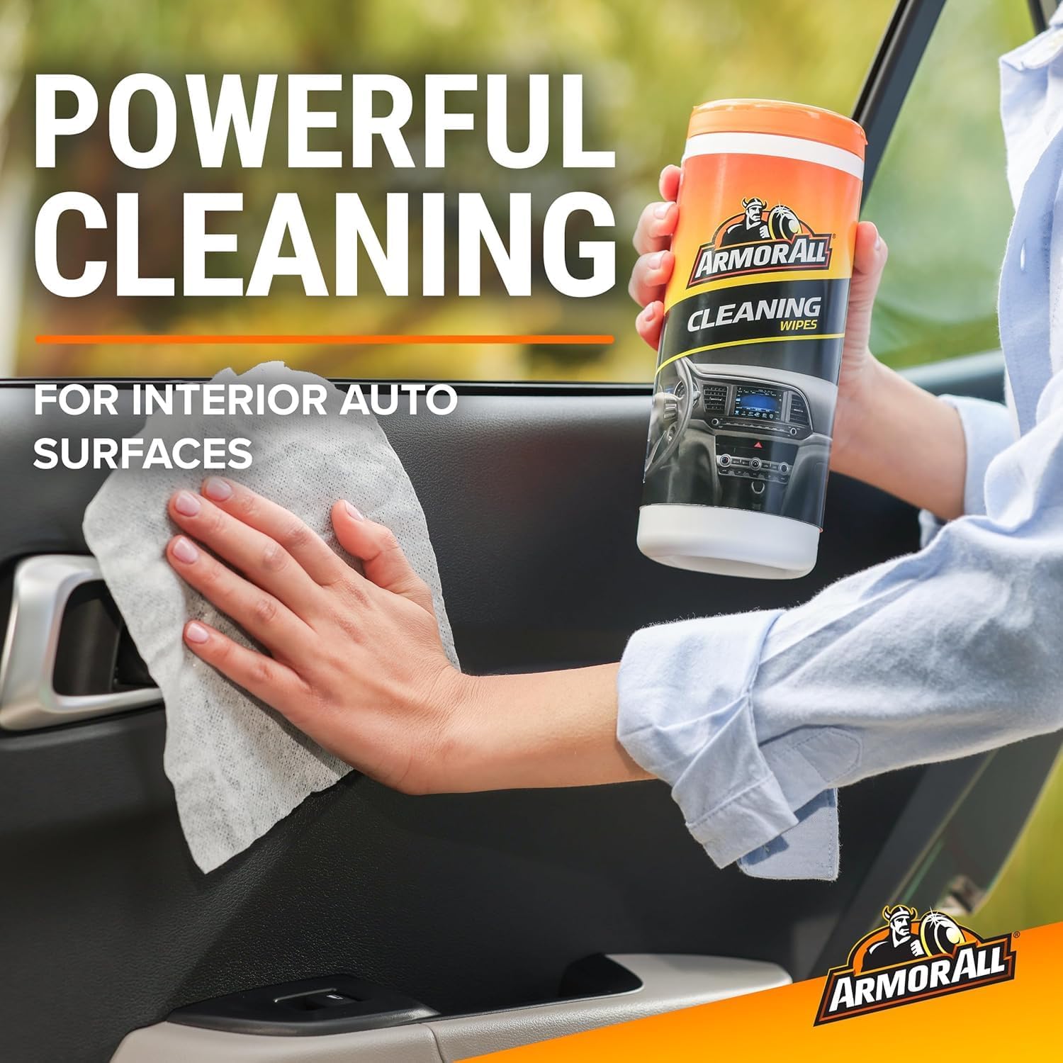 Armor All Car Cleaning Wipes, 90 Count Canister, Powerful Car Wipes for Dashboards, Vinyl, Clear Plastics, Carpet and Fabric - Image 3