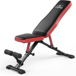 FLYBIRD Strength Training Bench for Home Gym, Adjustable Weight Bench can be Folded for Storage/Vertical Storage, Space-Saving Workout Bench