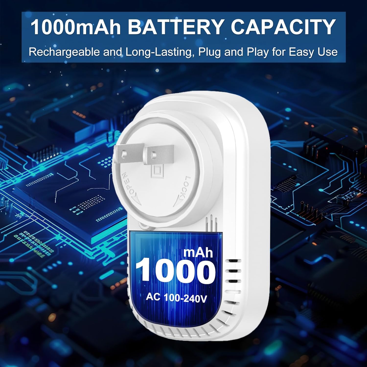 Carbon Monoxide Detectors Plug in & Natural Gas Leak Detector, 4-in-1 Portable Carbon Monoxide Alarm Propane Gas Detector, Temp Humidity, HD Screen CO Detector for Travel Home Hotel Camping RV (White) - Image 5