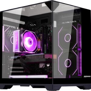 Horizon Gaming PC -AMD Ryzen 7 5700X 8-Core 3.4 GHz -Radeon RX 9060 XT 16GB -32GB DDR4 RAM-1TB PCIe SSD -WiFi &Bluetooth -RGB Fans-Prebuilt PCWindows 11, Desktop Computer-Black