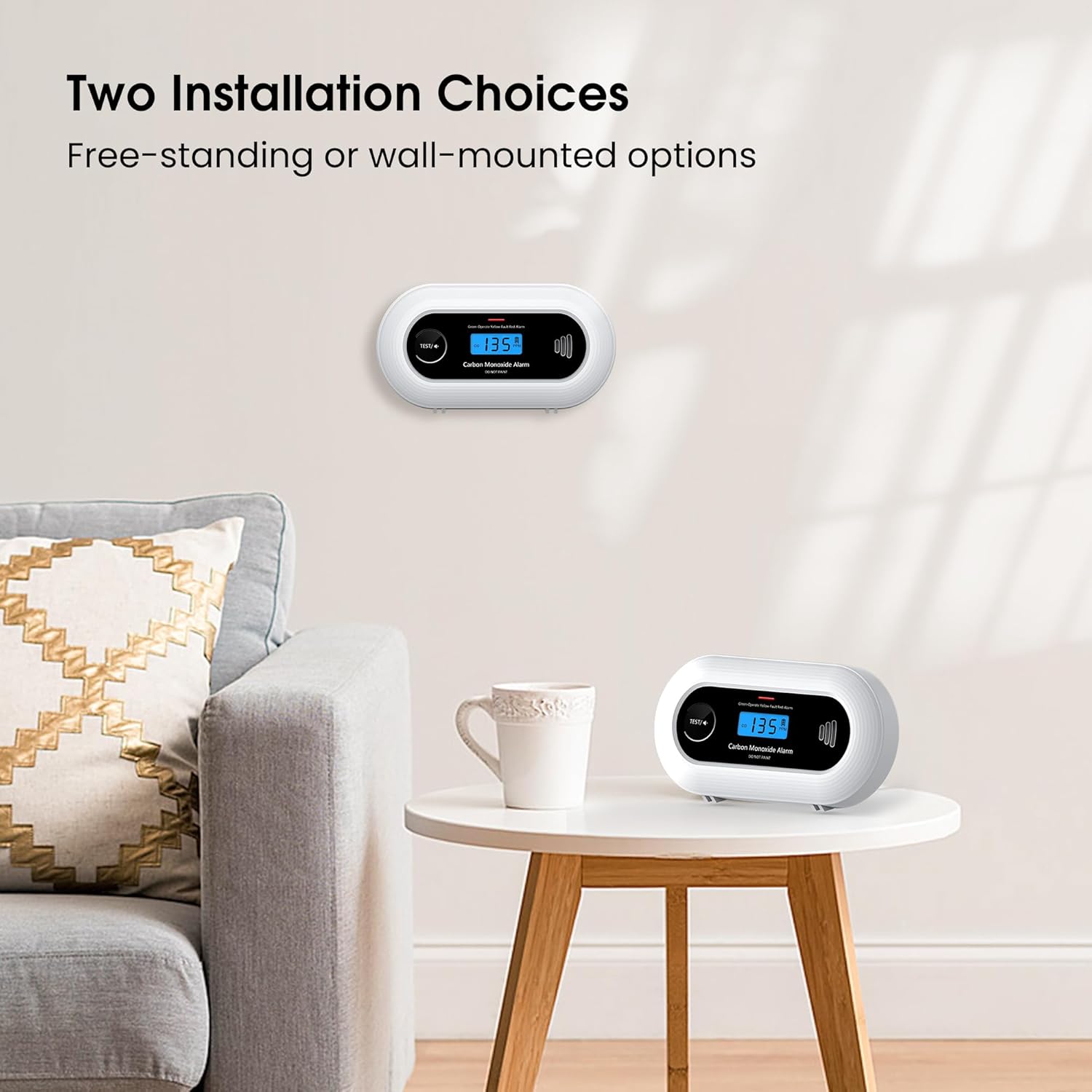 Carbon Monoxide Detector, Portable 10-Year Battery CO Alarm with Digital LCD Display, Battery Powered CO Detector for Home, Office and Travel - Image 5