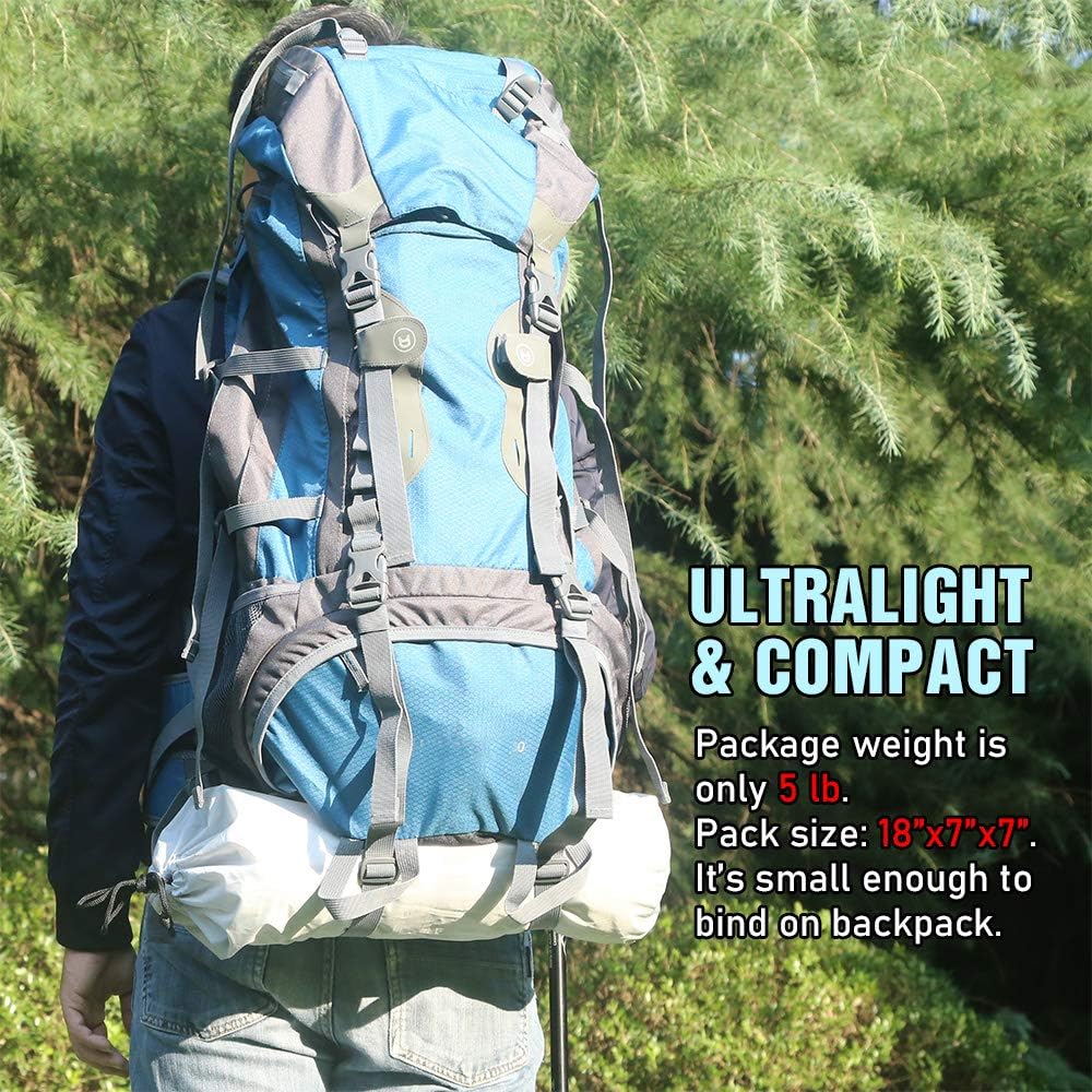 4 Persons 5lb Lightweight Tipi Hot Tents with Stove Jack, 7'3" Standing Room, Teepee Tent for Hunting Family Team Backpacking Camping Hiking - Image 5