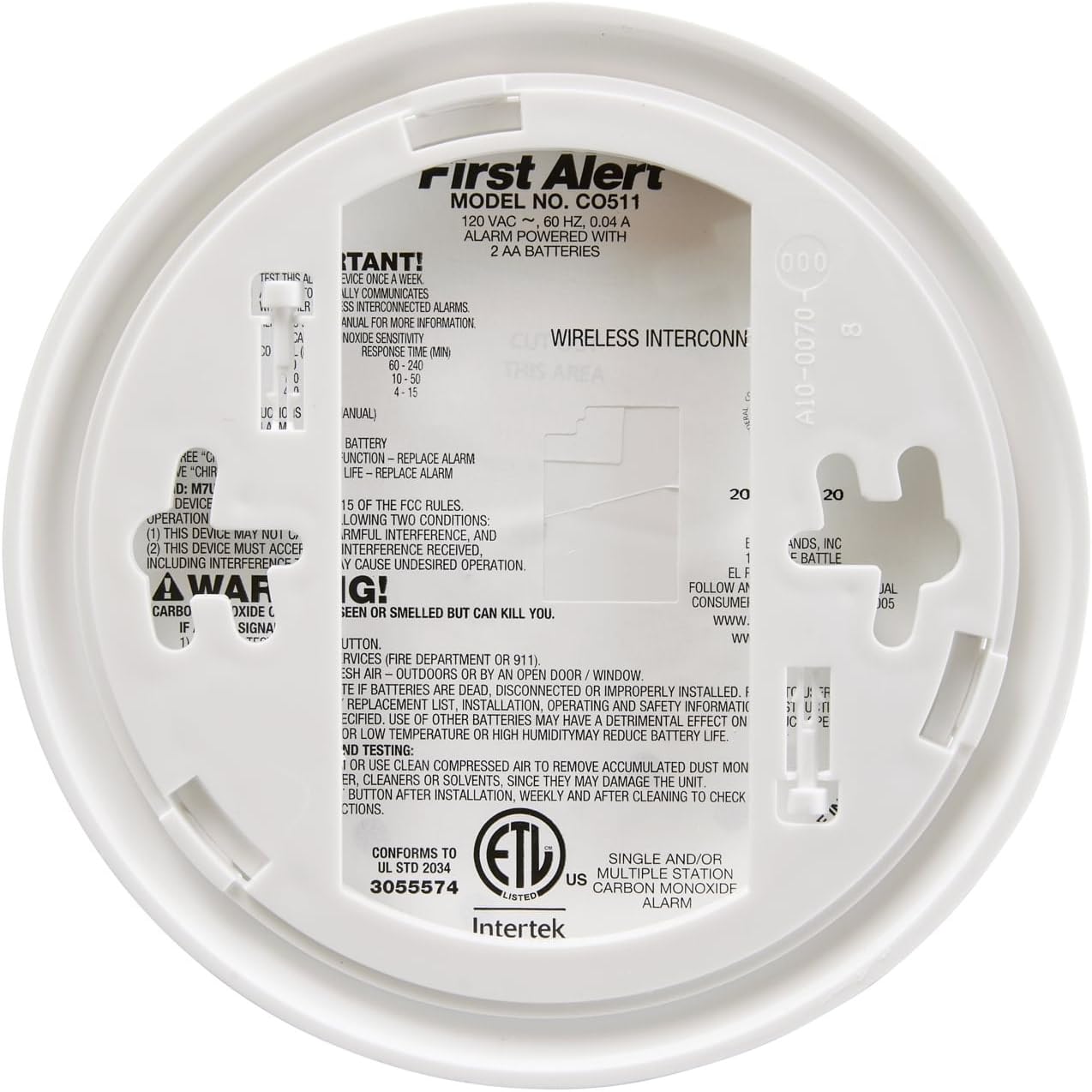 First Alert BRK CO511 Carbon Monoxide (CO) Detector Wireless Interconnected with Voice and Location - Image 2