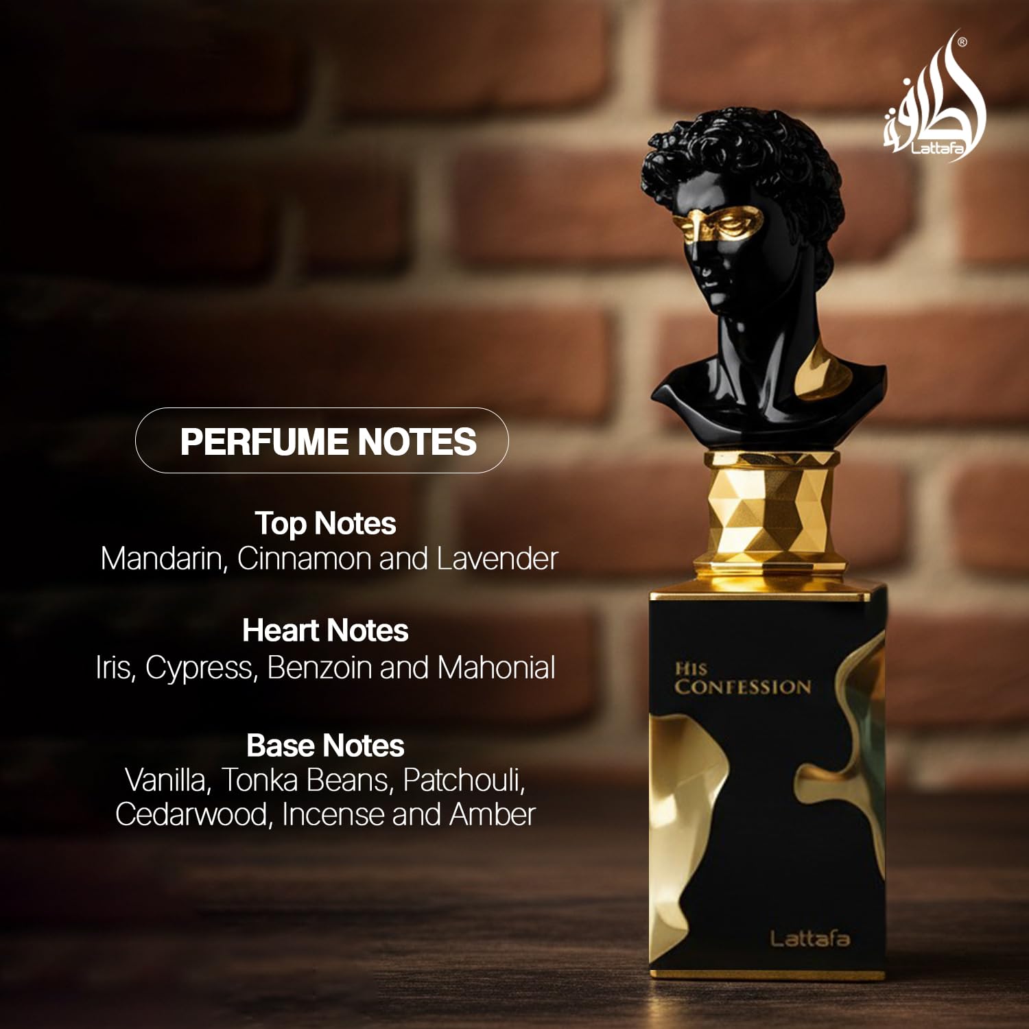 Lattafa His Confession for Men Eau de Parfum Spray, 3.4 Ounce / 100 Ml - Image 3