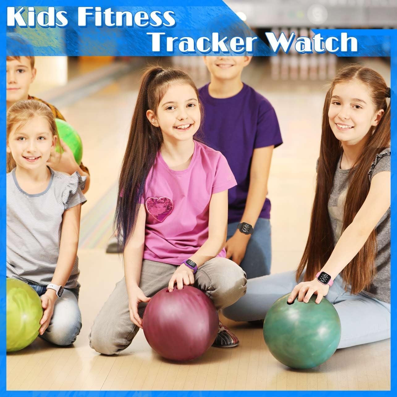 Children Simple Fitness Tracker Watch, Digital Step Counter Sport Watch, Waterproof Wristwatch, with Pedometer Alarm Clock Calendar for Kids Boy Girl Students (Blue) - Image 2