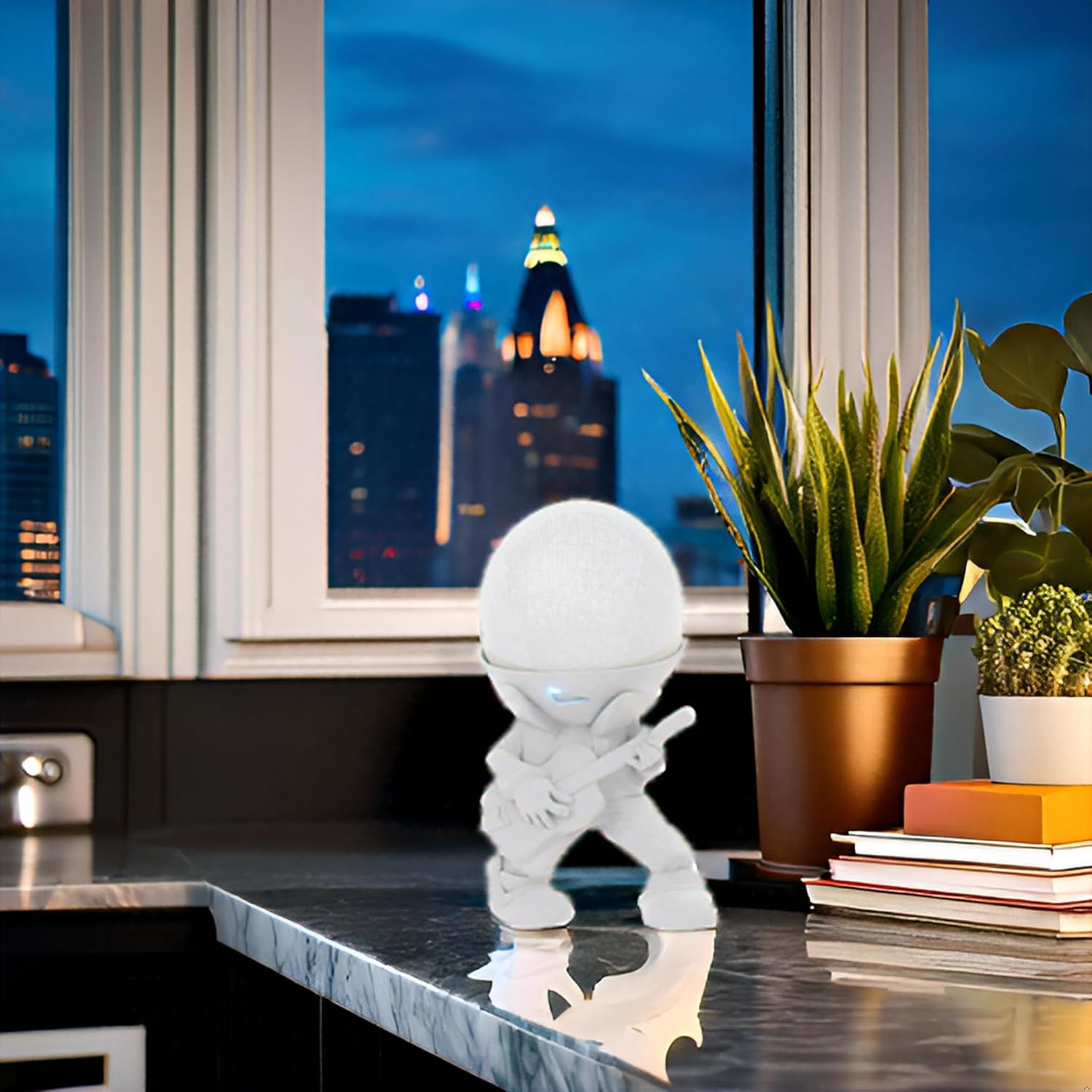 Splin Table Stand Holder Compatible with Amazon Alexa Smart Speaker Echo Dot (4th and 5th gen.) and Apple HomePod Mini, Vegas Boy (White) - Image 6