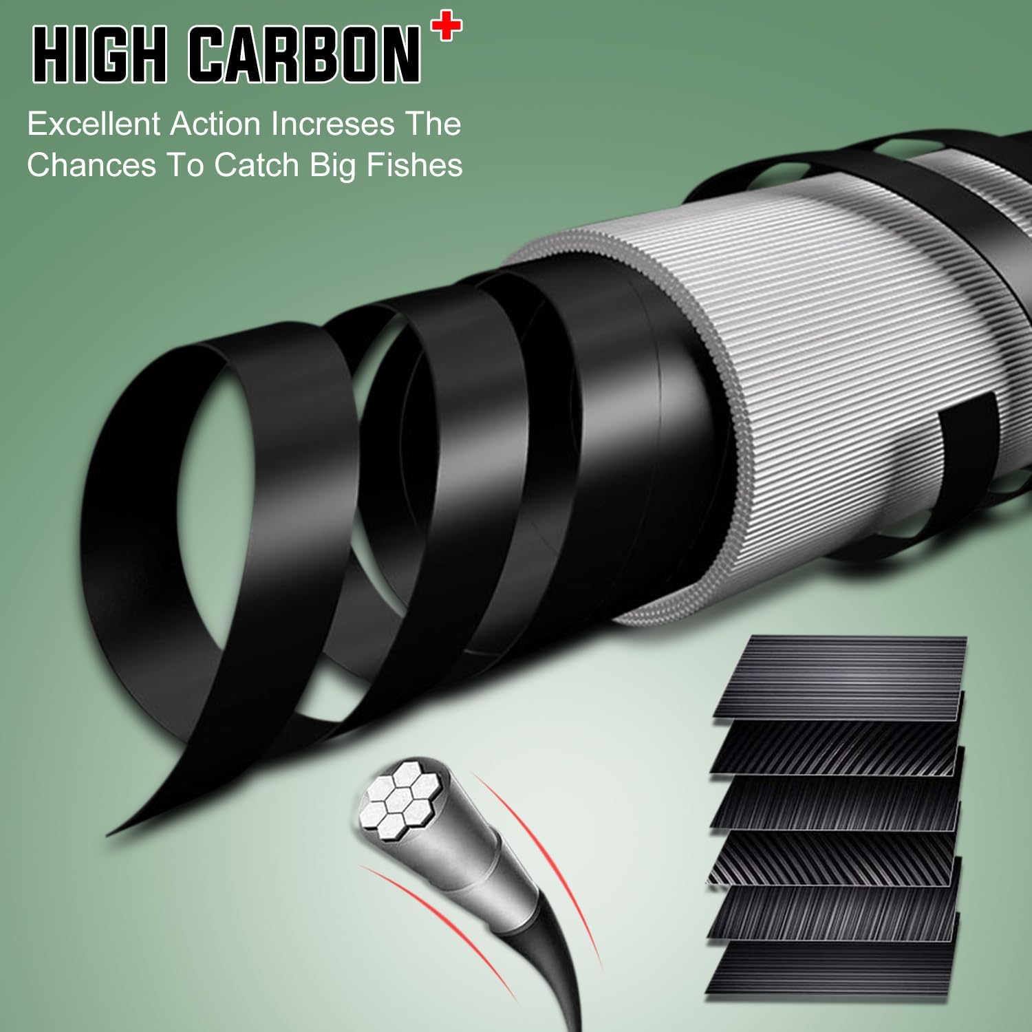 Sougayilang Surf Fishing Rod Combo IM8 Carbon 3 Piece Travel Spinning Rod with 4000 Size Spinning Reel (9'/10'/11'/12') - Image 5