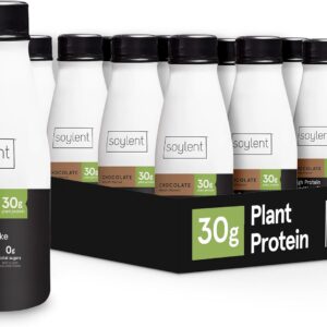 Soylent Complete Protein Shake, Chocolate, 30g Protein, Vegan, Dairy Free and 0g Sugar, Ready to Drink Protein Drinks, 11oz (12 Pack)