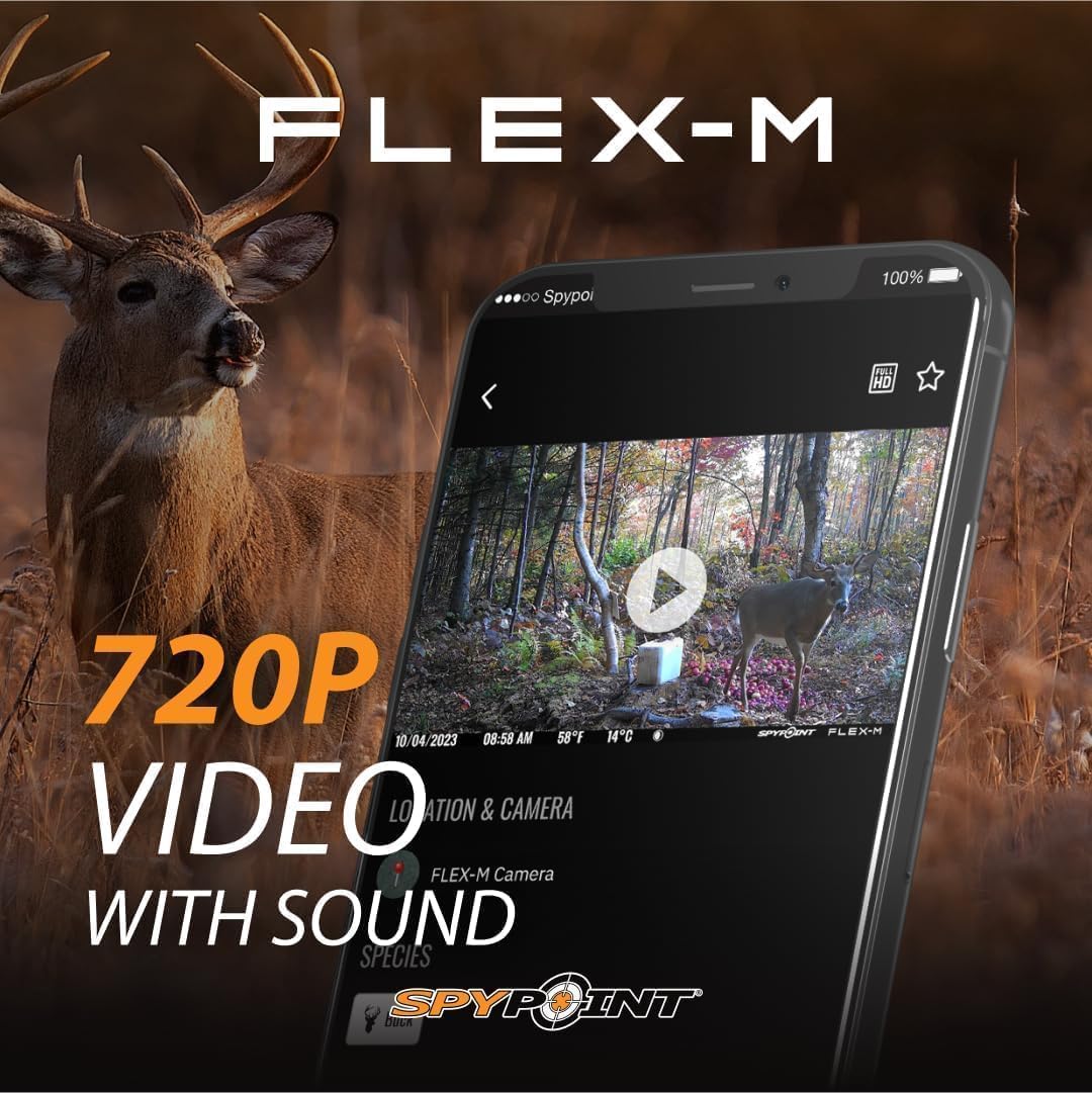SPYPOINT Flex-M Twin Pack Cellular Trail Cameras - 2 SD Cards Included, Best Hunting Accessories, No WiFi Needed, GPS, Night Vision, IP65 Water-Resistant, 28MP Photos, & 720p Videos + Sound (2) - Image 4