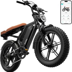 SISIGAD Electric Bike for Adults,Peak 1500W Motor,30MPH,65/110Miles,20″ Fat Tire E Bike,48V 15Ah Removable Battery,7-Speed Ebike for City Commuting,Off-Roading,Mountain,UL 2849 Certified