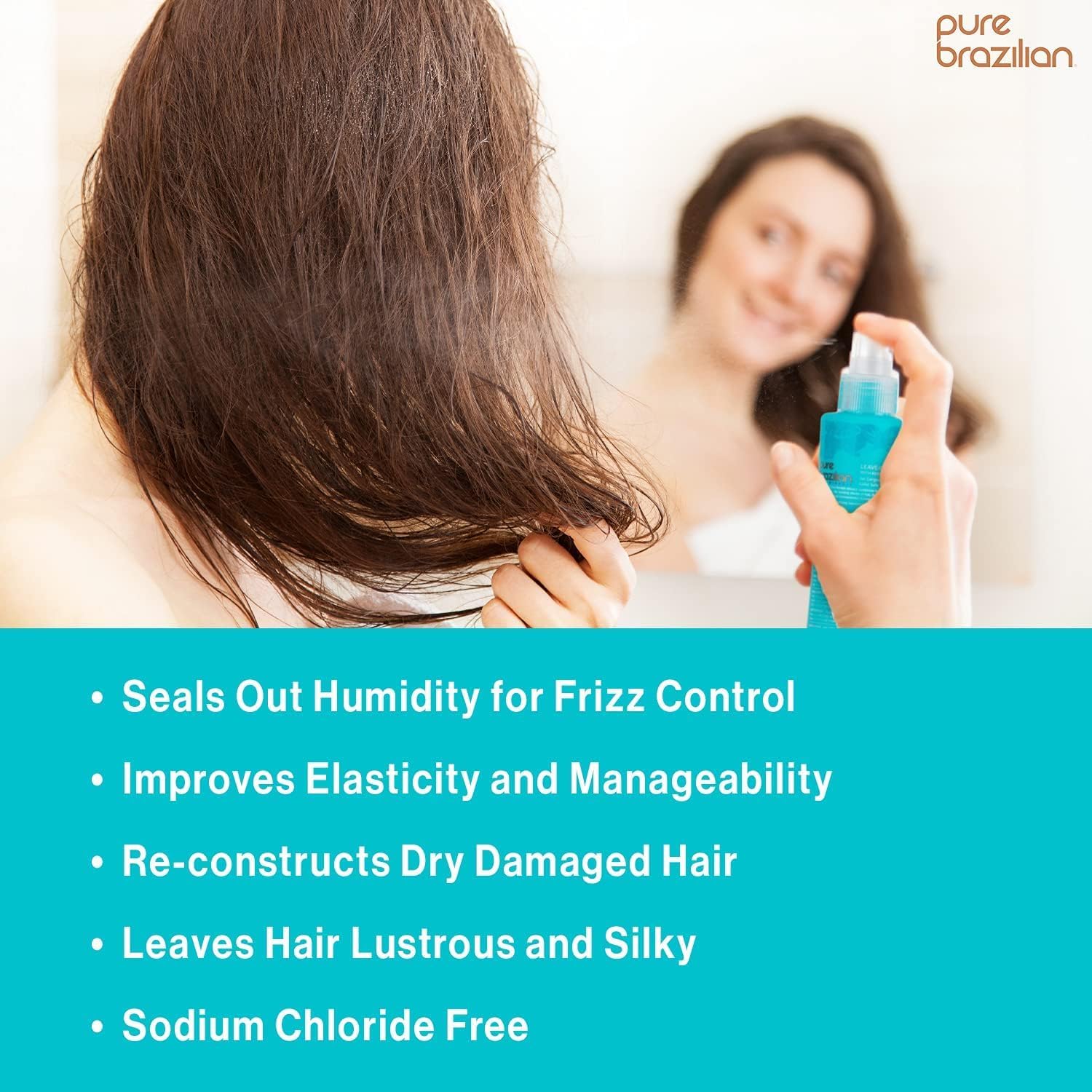 Pure Brazilian Leave-In Conditioner, Nourishing Hair Treatment Enriched with Keratin to Fortify & Strengthen, 6.78 Ounce (200 Milliliter) - Image 6