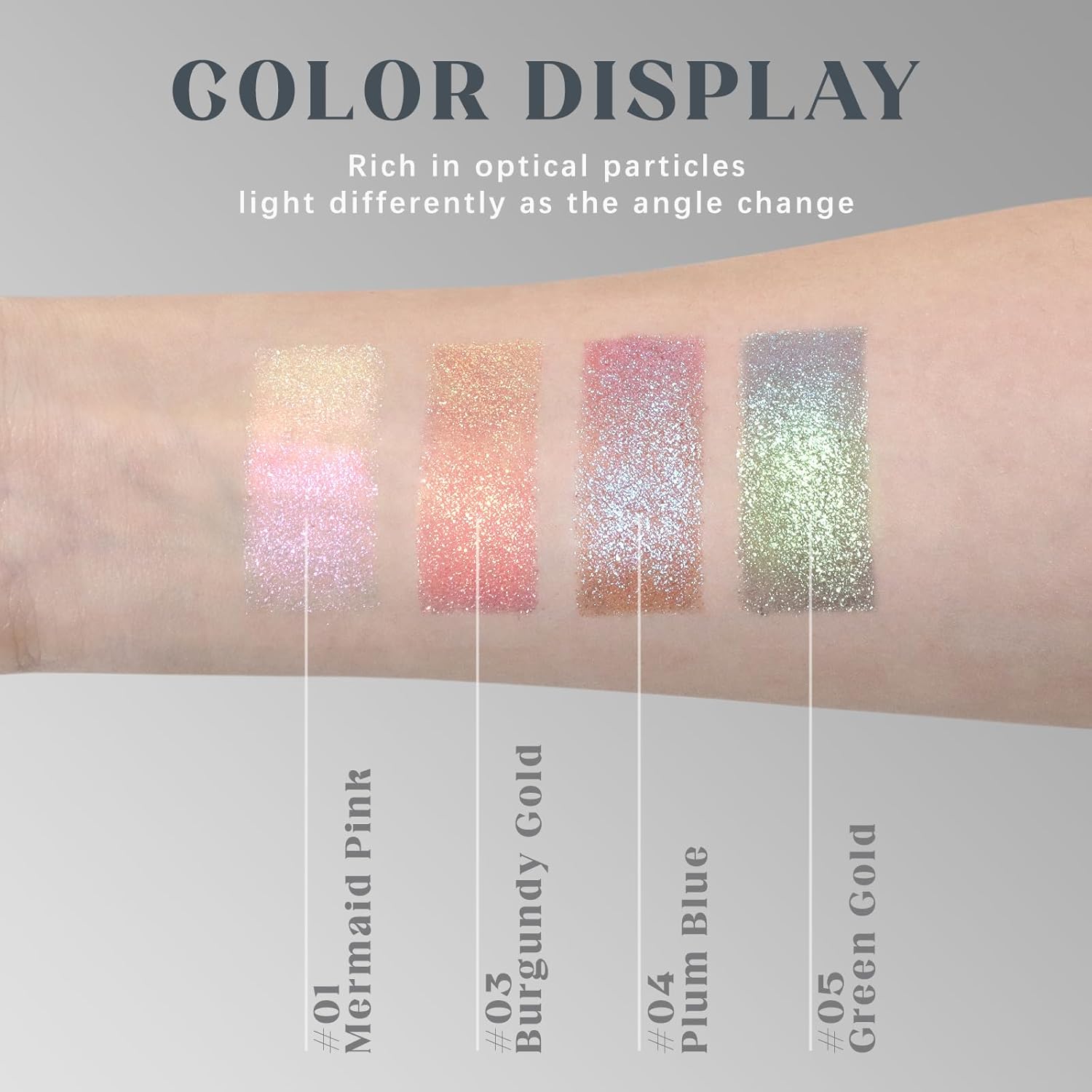 Noerrors Burgundy Gold Holographic Pigmented Glitter Eyeshadow, Duochrome Half Magic Metallic Red Eye Shadow Palette, Waterproof Sparkly Multichrome Iridescent Shimmer sombras para ojos for Women - Image 6