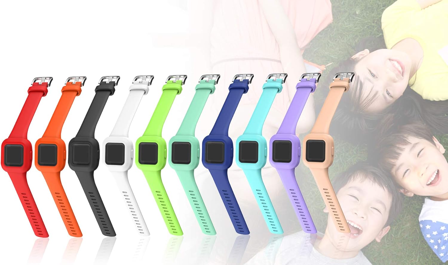 FitTurn Band Compatible with Garmin vivofit jr. 3 Bands Kids Replacement Accessory Soft Silicone Band 130-175mm Size for vivofit jr 3 Fitness Tracker Ages 4+ for Kids Wristbands (TenColors) - Image 3