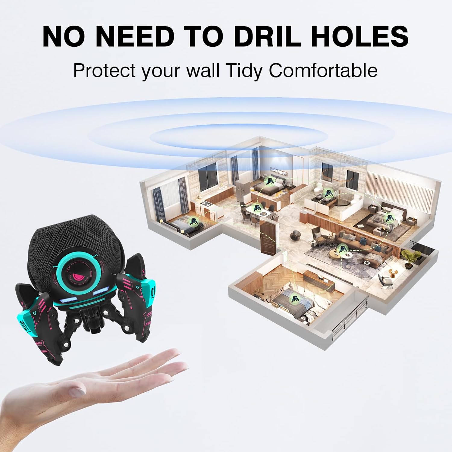 Echo Dot Stand,Table Stand Decorative Holder for Echo Dot (4th & 5th Generations) or Homepod Mini,Bracket can be Adjusted arbitrarily Posture (Black) - Image 6