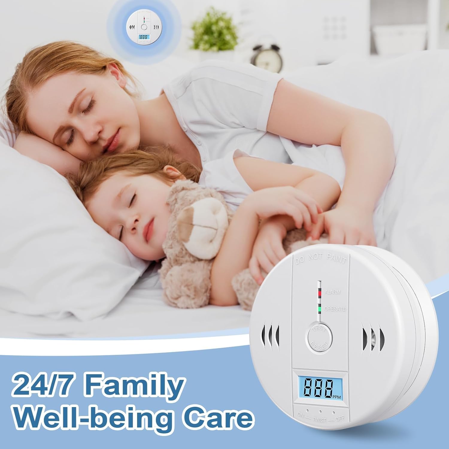 3 Pcs Carbon Monoxide Detectors, CO Detector, Carbon Monoxide Alarm Battery Powered with LCD Display, CO Alarm Carbon Monoxide Detector for Home (Batteries Included) - Image 6
