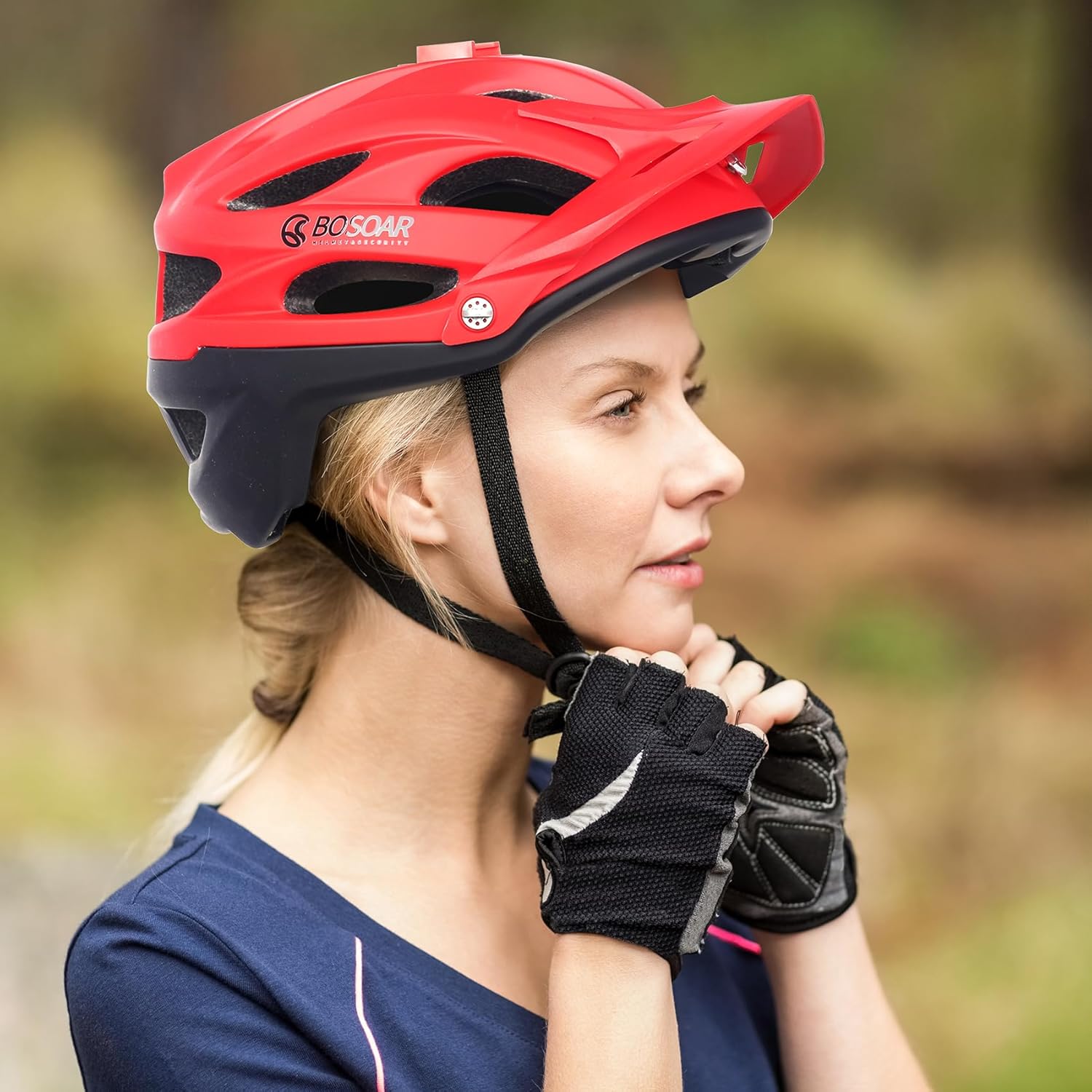 Mountain Bike Helmet,Adult Cycling Helmet with Camera Mount and Detachable Visor for Men Women Youth,Suggested Fit 55-61 Cm - Image 2