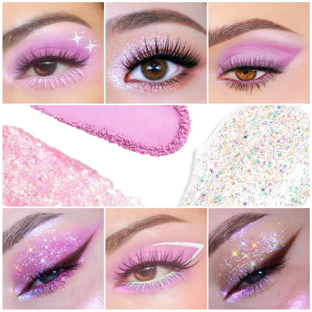 Matte Shimmer purple pink Eye Shadow Palette Makeup,Eyeshadow Long Lasting Waterproof Cruelty-Free, 9 Blendable Shades in Smooth Matte and Shimmer Finishes with Gorgeous Pearls for woman - Image 2